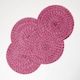 image 1 of Homescapes Pink Handwoven Round Placemats Set of 4 Pink