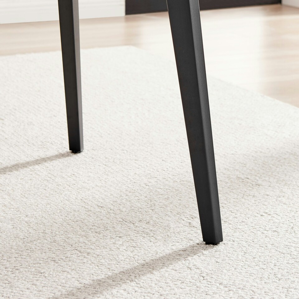 image 1 of Furniturebox Koko White Round Dining Table with Black Legs 100cm