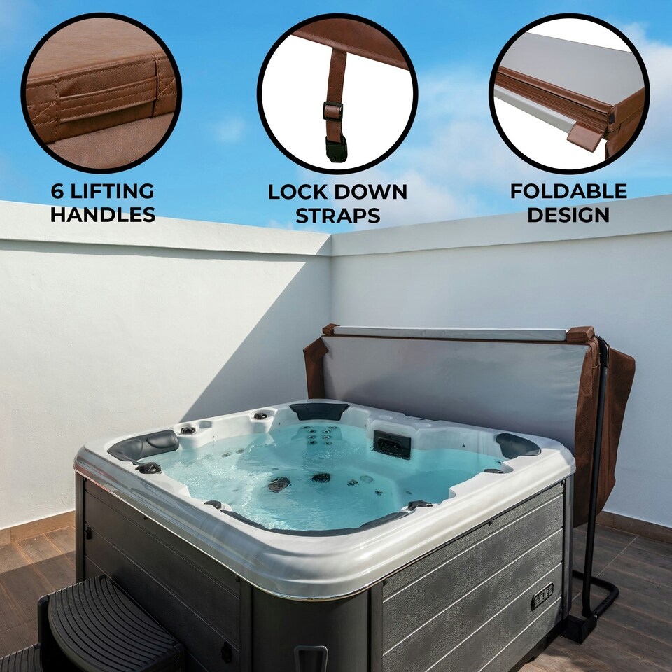 image 1 of 2m Hot Tub Spa Cover – Brown Brown