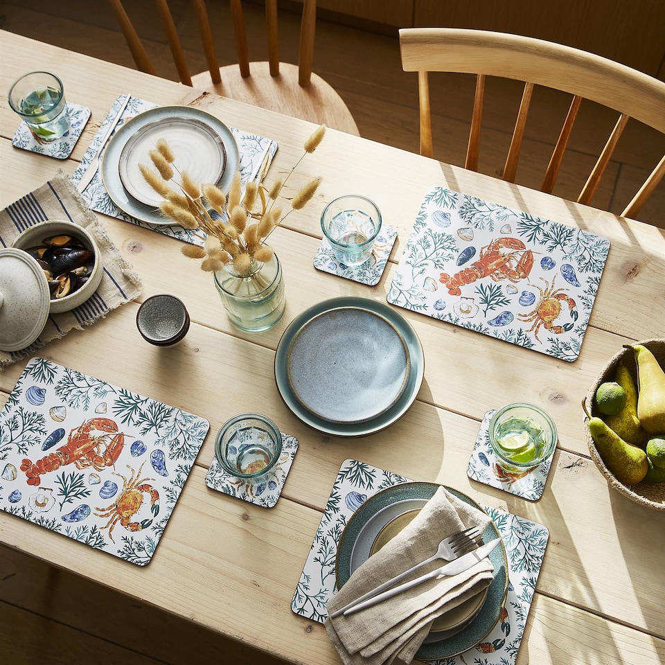 image 1 of Ulster Weavers Shellfish Placemat - 4 Pack Green