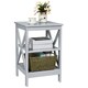 image 1 of COSTWAY 3-Tier Nightstand Side Table X-Design End Table Grey