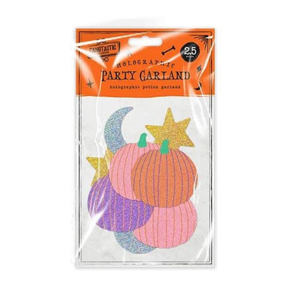 Colourful Pumpkins Halloween Holographic Party Garland 2.5m
