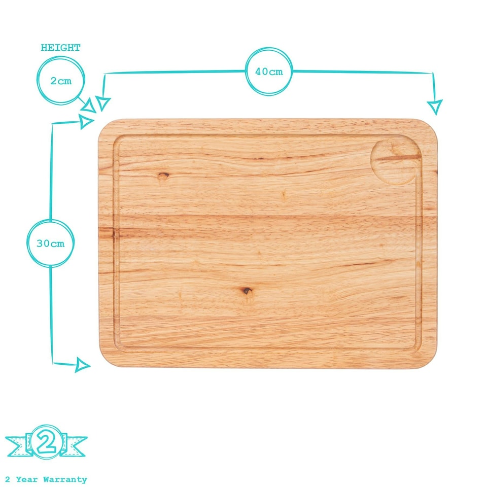 image 1 of Argon Tableware Rectangular Wooden Chopping Board - 40cm x 30cm Brown
