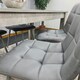 image 7 of Dining Table with 4 Grey Velvet Chairs Stone Grey Effect Wood Table Set for Dining Room Grey