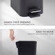 image 4 of 5L BATHROOM SLIM KITCHEN PEDAL RECTANGULAR BIN WASTE WITH SOFT CLOSING LID BLACK | Black