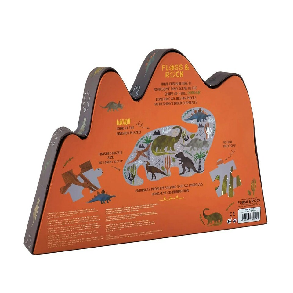 image 1 of Floss & Rock Jigsaw Puzzle 80 Piece - Dinosaur