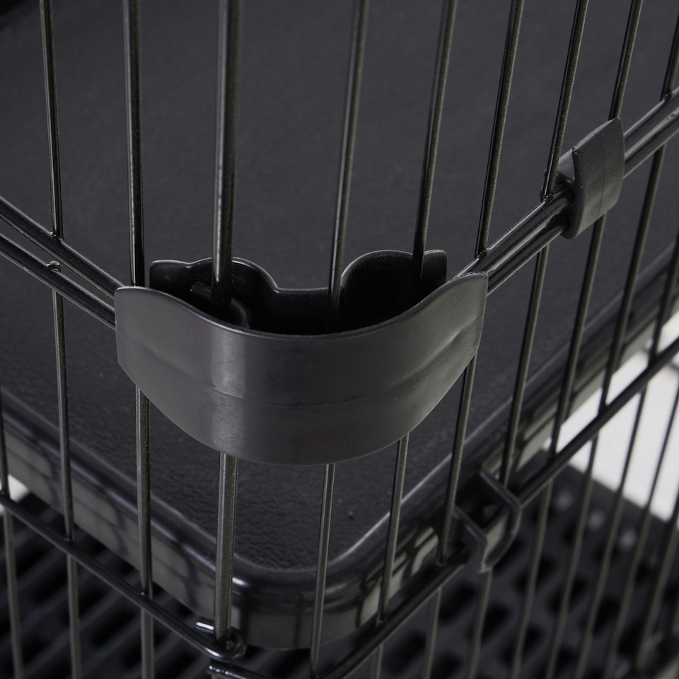 image 1 of PawHut Four-Level Small Animal Cage, Indoor Pet House, Black, 81 x 52.5 x 114 cm