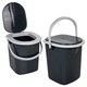 image 1 of 2 x Lightweight Portable 22 Litre Compact Camping Toilet Seat With Lid & Handle