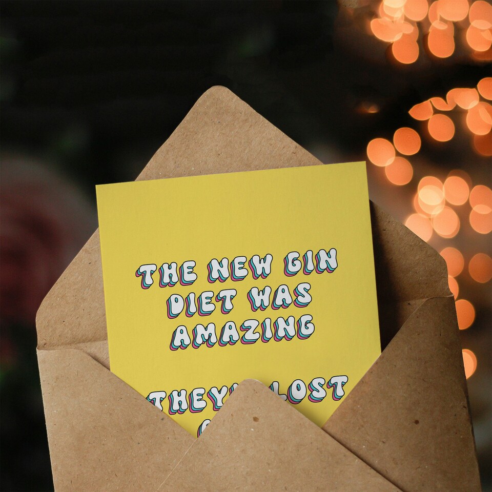image 1 of New Gin Diet Lost Days Humour Woman Her Funny Birthday Card