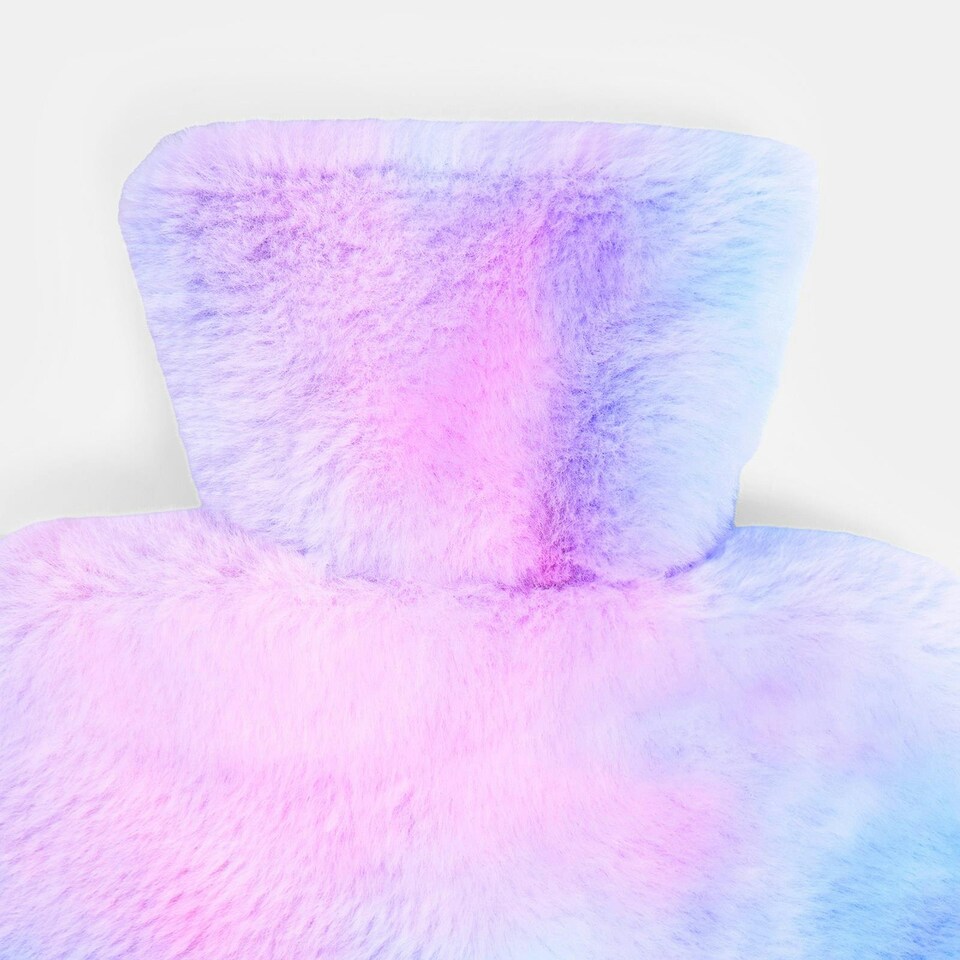 image 1 of OHS 2L Hot Water Bottle & Soft Plush Faux Fur Tie Dye Cover - Multi