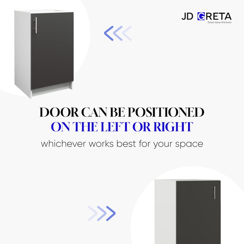 image 1 of JD Greta Kitchen Wall Unit 400mm Storage Cabinet With Doors and Shelf 40cm - Grey Matt