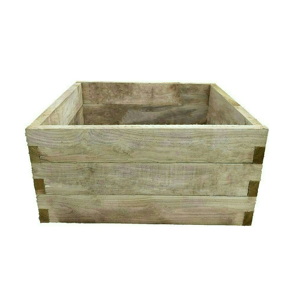 image 1 of Forest Garden Caledonian Wooden Square Raised Bed 90 x 90cm