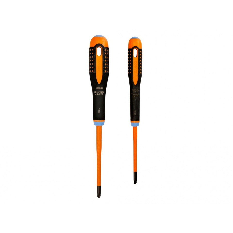 Bahco Be-9890sl Ergo Slim Vde Insulated Screwdriver Set, 2 Piece - Multi Colour - One Size