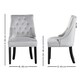 image 8 of Single Velvet Dining Chair Ergonomic Scoop Knockerback & Button Tufted Wood Legs Grey | Light Grey