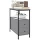 image 6 of HOMCOM Narrow End Table, Sofa Side Table with 2 Drawers Storage Shelf, Grey Grey