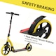 image 7 of HOMCOM Foldable Kick Scooter with Double Shock Absorption and Big Wheels, Height Adjustable Aluminium Frame Big Wheel Scooter for 14 older Teens Adult - Yellow | Yellow | Yellow | 92.5L x 37.5W x 82-97H cm