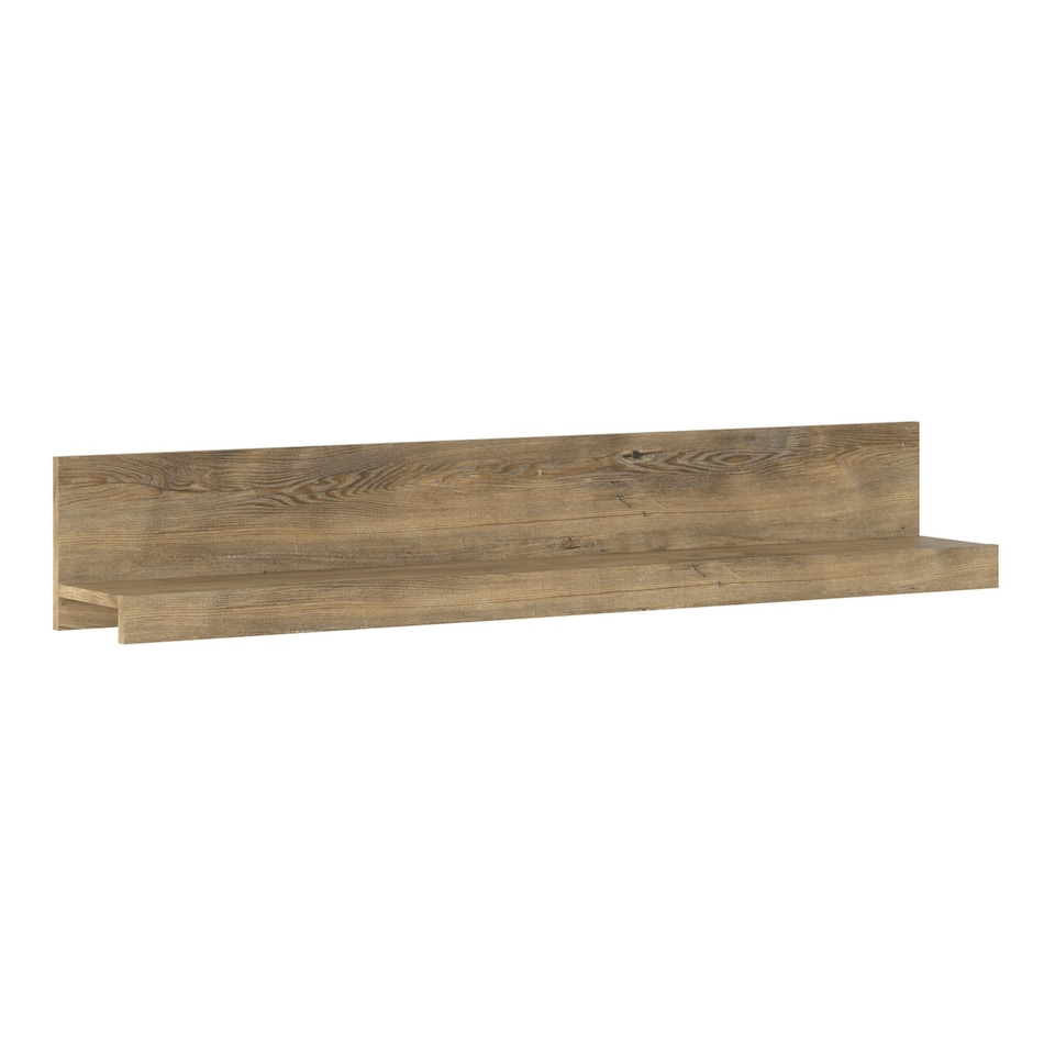 image 1 of Rapallo 135cm Wide Wall Shelf in Chestnut and Matera Grey