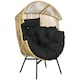 image 1 of Outsunny Rattan Leisure Chair w/ Cushion, Garden Egg Chair with Headrest, Sand