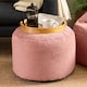 image 2 of icon Milano Jumbo Cord Round Footstool Bean Bag, Dawn Pink