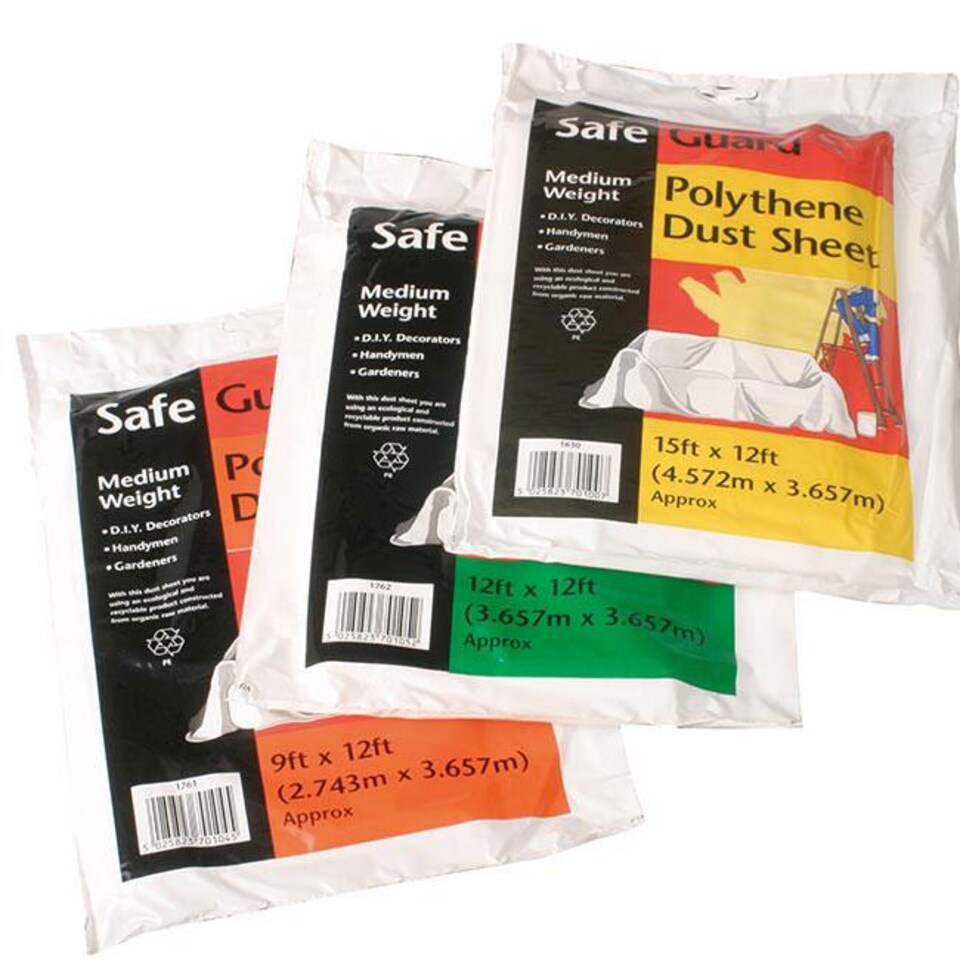 Poly Dust Sheet 2.7 x 3.6m / 12 x 9' | Multi | One Colour | One Size | 1