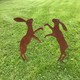image 2 of Fenland Hare's 2Pc. - Steel - W39 x H45.7 cm - Bare Metal/Ready to Rust