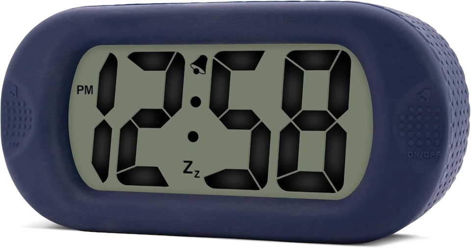 image 1 of Acctim Silicone Digital Alarm Clock Smartlite Crescendo Alarm Easy Read Jumbo Display Silicone Case | Blue | Dark Blue