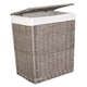 image 1 of Antique Wash Slim Wicker Laundry Basket | White | White