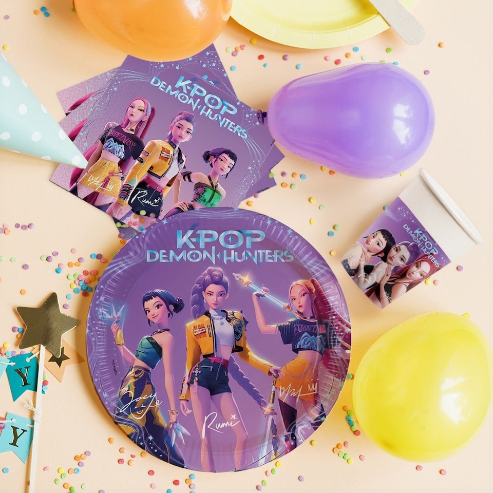 image 1 of K-Pop Demon Hunters Round Paper Plates 23cm - Pack of 8