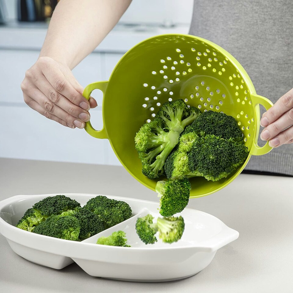 image 1 of Zeal Melamine Colander Strainer, Medium, 20cm, Lime