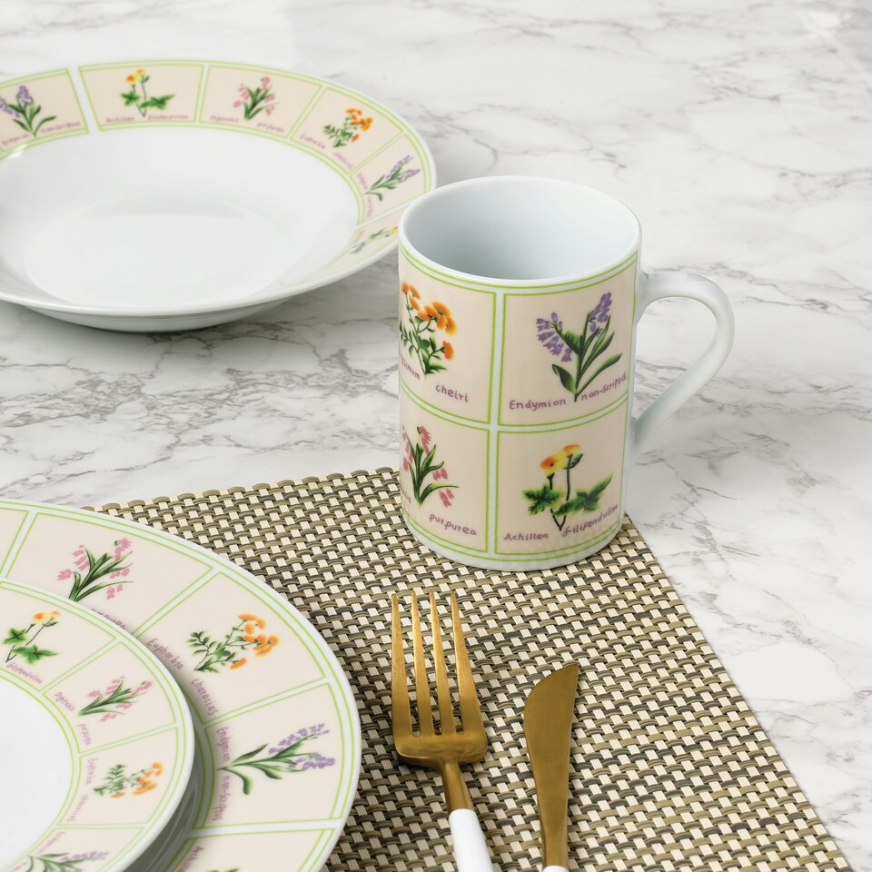 image 1 of 24pc British Wild Flowers Dinner Set