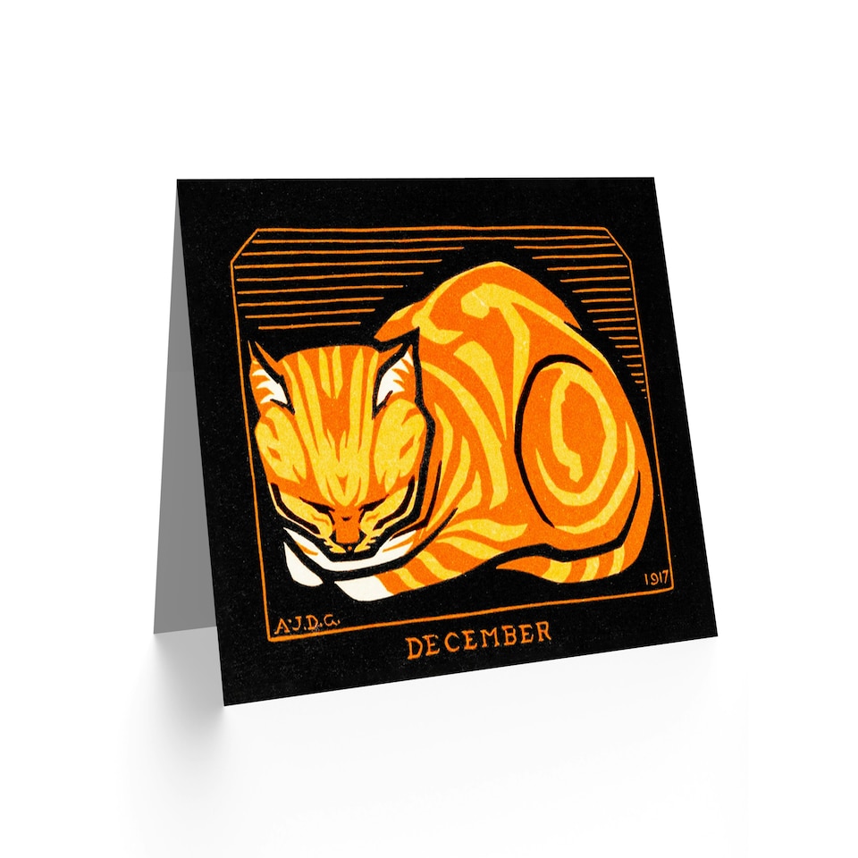 image 1 of December Julie De Graag Cat Art Blank Just to Say Card