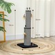image 7 of PawHut Cat Scratch Post 2-in-1 with 3 Toy Feathers, 78cm Tall, Black