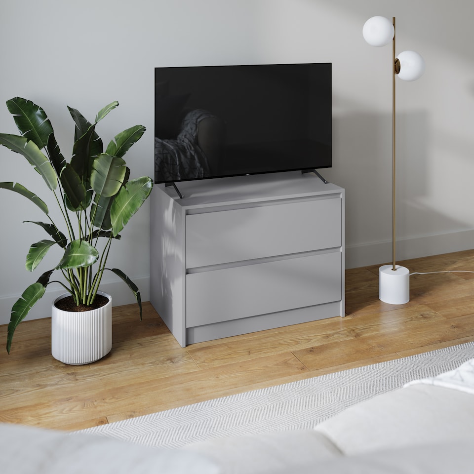 image 1 of URBNLIVING 2 Drawer Chest Storage Unit With Adjustable Feet | Multi | Grey | 1