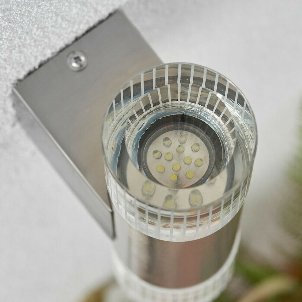 image 1 of 2 PACK IP44 Accent LED Light Steel Double Glass Up Down Wall Lamp Porch Garden