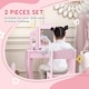 image 3 of AIYAPLAY Kids Dressing Table Set Make up w Stool, Drawer, for Playroom | Pink