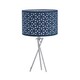 image 2 of First Choice Lighting Set of 2 Chrome Tripod Table Lamps with Navy Blue Laser Cut Shades Chrome | Blue