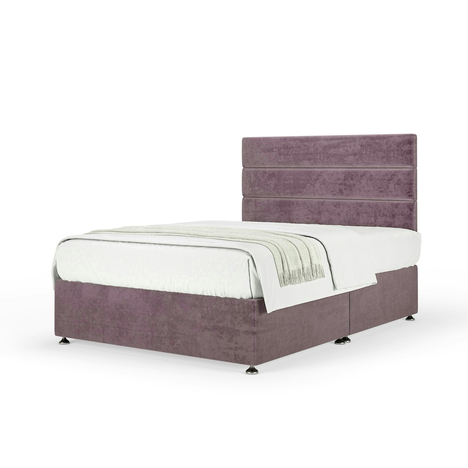 image 1 of Majestic 1000 Pocket Sprung Mauve Naples Velvet Divan Set And Milan Headboard King Size