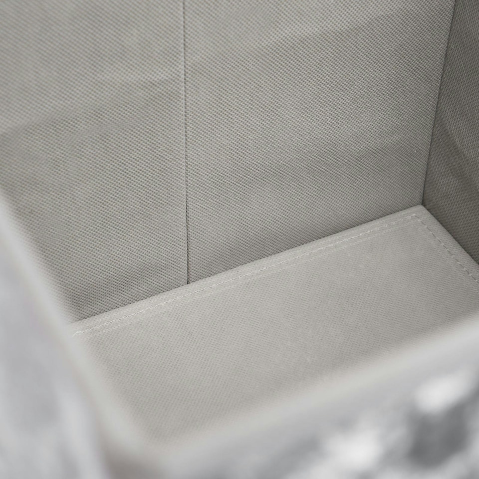 image 1 of OHS 2 Pack Crushed Velvet Folding Storage Cube Boxes, 27x27cm - Grey