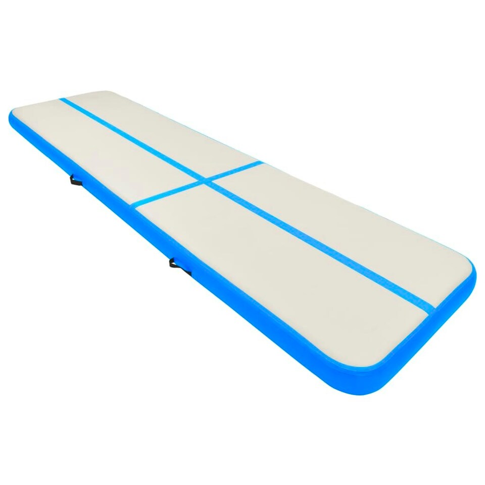 Inflatable Gymnastics Mat with Pump 600x100x15 cm PVC Blue Tesco Groceries