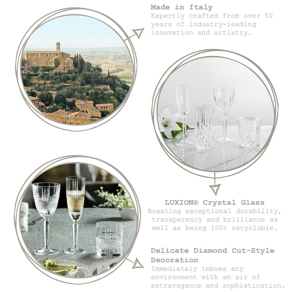 image 1 of RCR Crystal Brillante Glass Champagne Flutes - 190ml - Pack of 12
