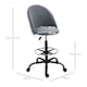 image 3 of Vinsetto Ergonomic Drafting chair Adjustable Height with 5 Wheels Padded Seat Footrest 360 Swivel Freely Comfortable Versatile Use For Home Office - Grey