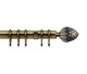 image 1 of 35mm Fixed Length Metal Curtain Pole Set Antique Brass Acorn Finial 370cm | Bronze | Bronze