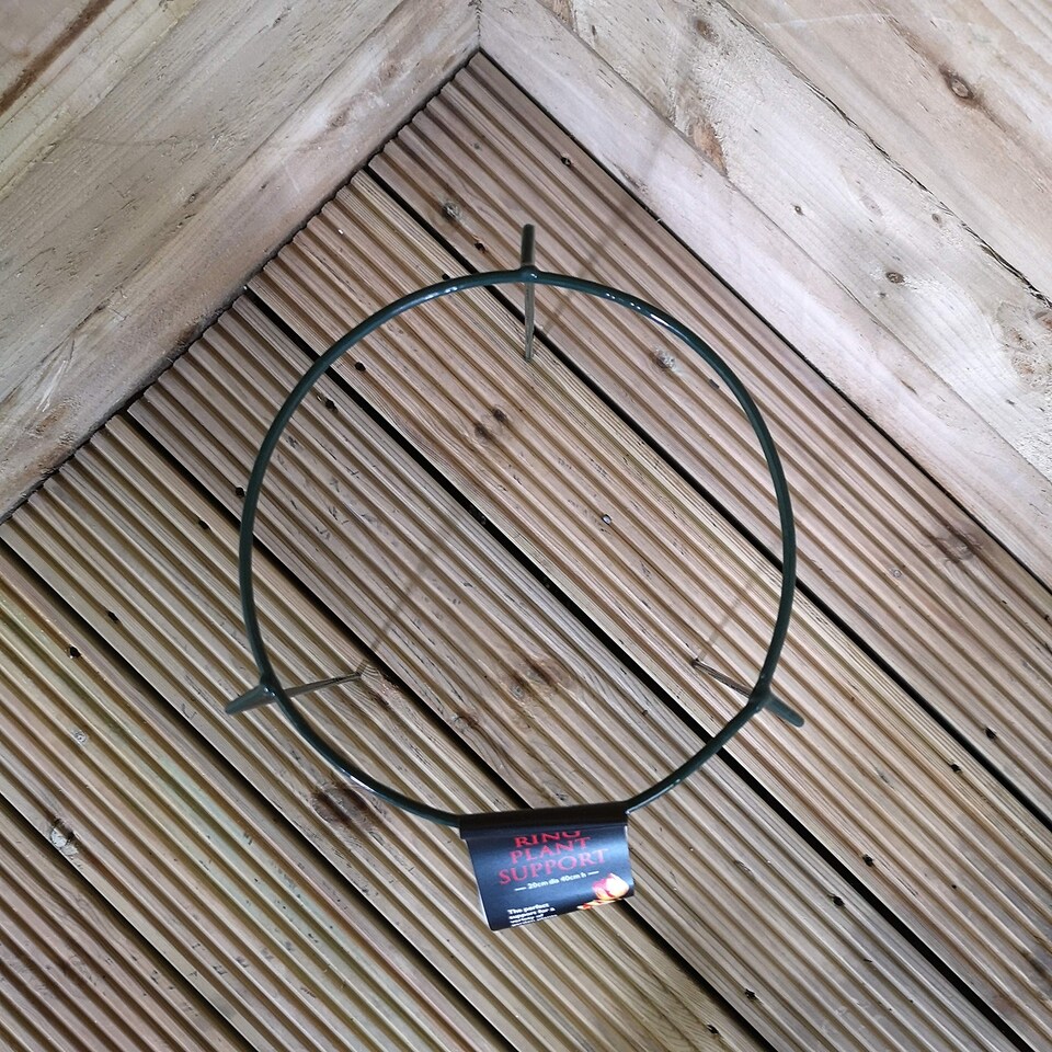 image 1 of Tom Chambers Green Metal Herbaceous Garden Plant Support Ring Small