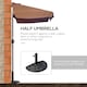 image 5 of Outsunny 2.3m Half Round Parasol Garden Sun Umbrella Metal w/ Crank Brown