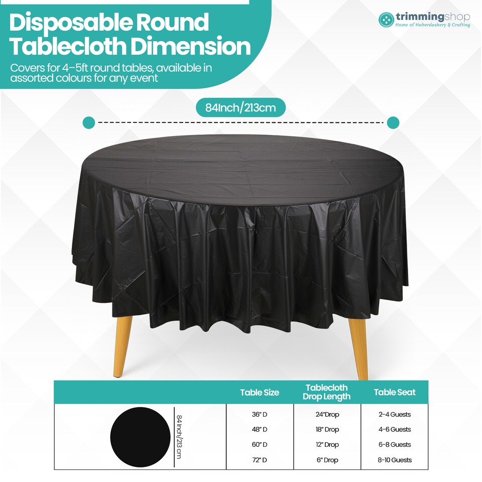 image 1 of Disposable Plastic Table Cover, Waterproof Tablecloth - 84 Inch