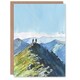 image 1 of Greeting Card Hikers on Helvellyn Mountain Ridge Landscape Farewell