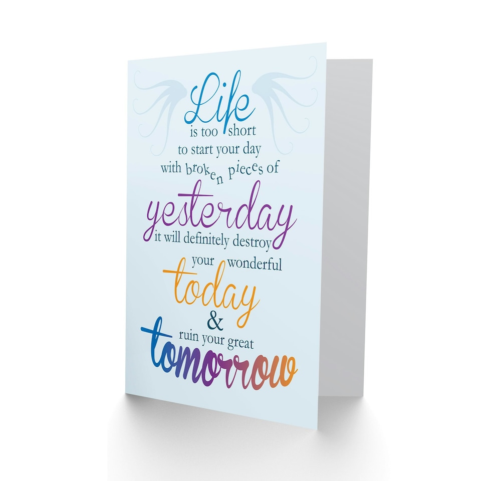 image 1 of Phrase Motivation Yesterday Today Tomorrow Quote Card