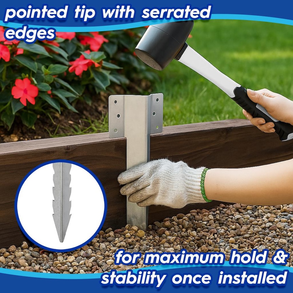 image 1 of Harbour Housewares Galvanised Steel Railway Sleeper Brackets - 40cm - Pack of 40