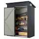 image 1 of COSTWAY All-Weather Storage Shed Utility Tool House w/Top Sloping Design-Grey