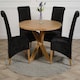 image 2 of Oregon Round Oak Dining Table with Montana Fabric Chairs Black